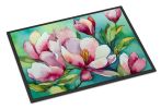 NEW Louisiana Magnolias in Watercolor Doormat Front Door Mat Indoor Outdoor Rugs for Entryway, Non Slip Washable Low Pile, 18H X 27W