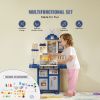 Kids Kitchen Playset, Toddler Kitchen with Cooking Stove with Steam, Sounds and Lights