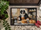 NEW Saint Bernard Fall Kitchen Pumpkins Doormat Front Door Mat Indoor Outdoor Rugs for Entryway, Non Slip Washable Low Pile, 18H X 27W