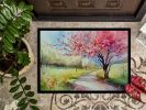 NEW Michigan Apple Blossoms in Watercolor Doormat Front Door Mat Indoor Outdoor Rugs for Entryway, Non Slip Washable Low Pile, 18H X 27W