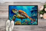 NEW Loggerhead Sea Turtle Doormat Front Door Mat Indoor Outdoor Rugs for Entryway, Non Slip Washable Low Pile, 18H X 27W