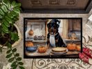 NEW Rottweiler Fall Kitchen Pumpkins Doormat Front Door Mat Indoor Outdoor Rugs for Entryway, Non Slip Washable Low Pile, 18H X 27W