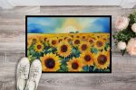NEW Kansas Sunflowers in Watercolor Doormat Front Door Mat Indoor Outdoor Rugs for Entryway, Non Slip Washable Low Pile, 18H X 27W