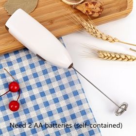 Mini Battery Operated Milk Frother Handheld; Mini Blender And Foam Maker For Coffee; Cappuccino; Latte; Matcha; Hot Chocolate; Portable Foam Maker Dri (Color: White)