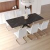 62.4" extendable 78.15" dining Table Set for 6-8 Person for Dining Room