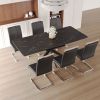 62.4" extendable 78.15" dining Table Set for 6-8 Person for Dining Room
